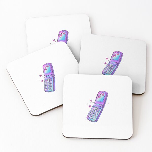 Item preview, Retro Y2K Purple Flip Phone with Glitter Butterflies designed and sold by doodlerartist.