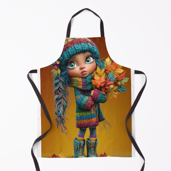 Item preview, Cute Girl in Colorful Sweater with Autumn Leaves designed and sold by Artessie.