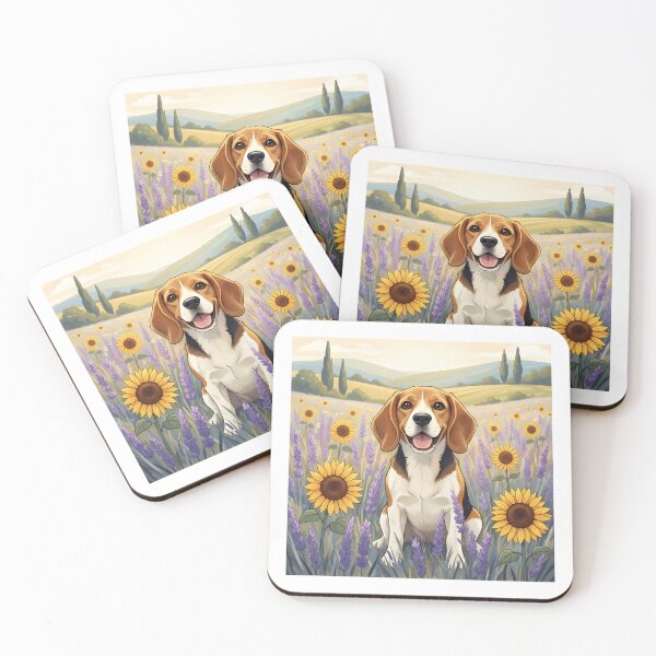 Item preview, Beagle dog in flowers designed and sold by PrintLabStudio.
