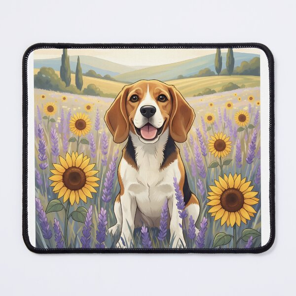 Item preview, Beagle dog in flowers designed and sold by PrintLabStudio.