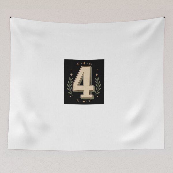 Item preview, Retro Number Four Illustration designed and sold by Kupeliemre.