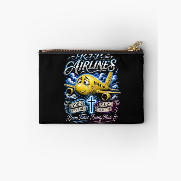 Item preview, RIP Cheap Spirit  Airline Sad Yellow Plane Art  designed and sold by graphixpolash.