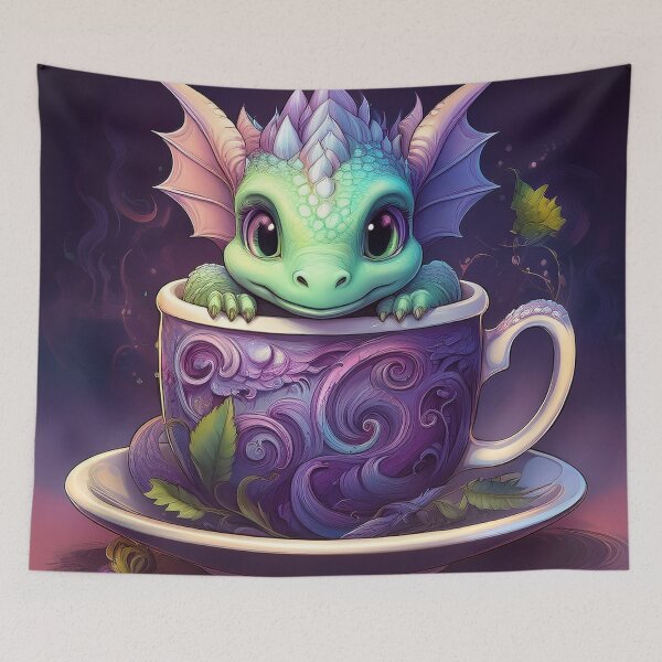 Item preview, dragon in a cup designed and sold by Foxlindesigns.