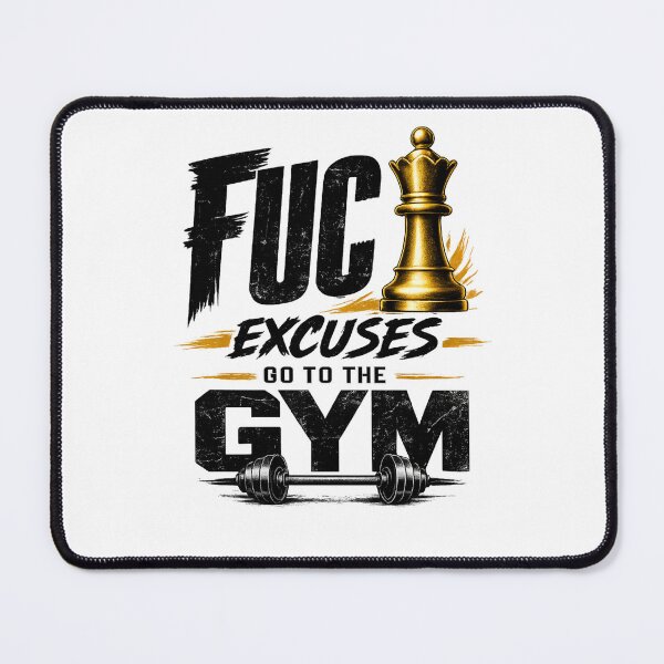 Item preview, No Excuses Gym Motivation – Bold White Typography Fitness Design designed and sold by Newthingzy.