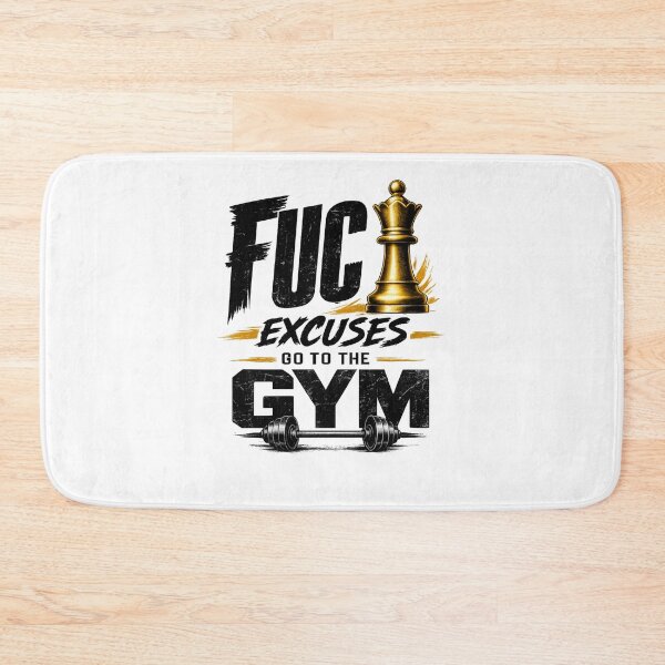 Item preview, No Excuses Gym Motivation – Bold White Typography Fitness Design designed and sold by Newthingzy.