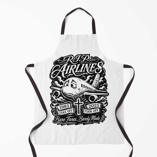 Item preview, R.I.P. Spirit Airlines Sad Yellow Plane black and white designed and sold by graphixpolash.