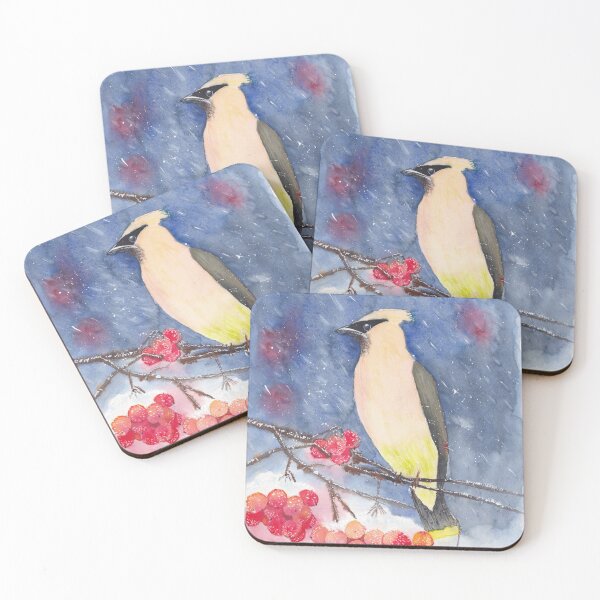Item preview, Cedar Waxwing and Berries in Snow designed and sold by The Elderberry Blossom.