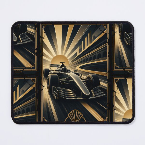 Item preview, Art Deco Formula 1 Grand Prix Racer Golden Speed Art designed and sold by PlanetEye Designs.