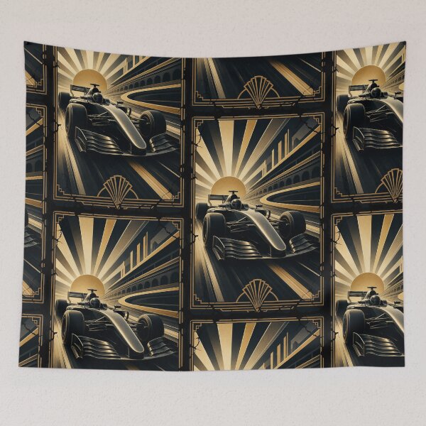 Item preview, Art Deco Formula 1 Grand Prix Racer Golden Speed Art designed and sold by PlanetEye Designs.