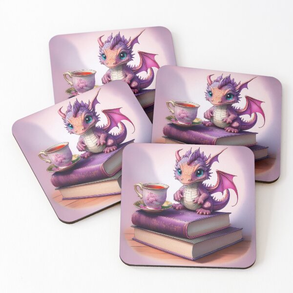 Item preview, baby dragon with books designed and sold by Foxlindesigns.