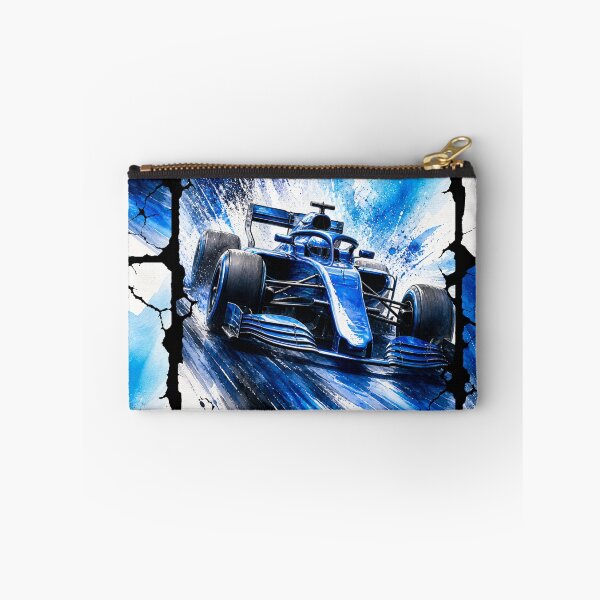 Item preview, Blue Formula 1 Grand Prix  Racer Watercolor Speed Splash designed and sold by PlanetEye Designs.