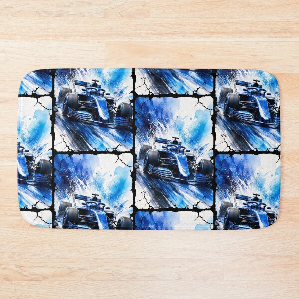 Item preview, Blue Formula 1 Grand Prix  Racer Watercolor Speed Splash designed and sold by PlanetEye Designs.
