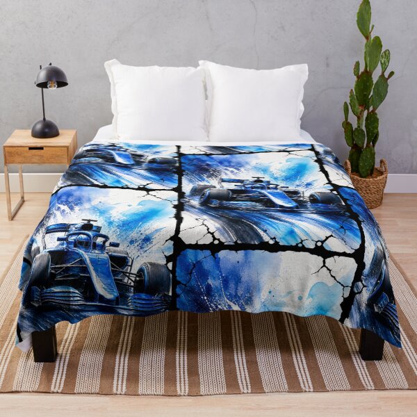 Item preview, Blue Formula 1 Grand Prix  Racer Watercolor Speed Splash designed and sold by PlanetEye Designs.