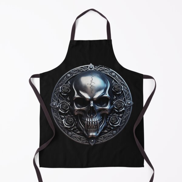 Item preview, Black Metal Skull with Gothic Roses designed and sold by Bluesax.