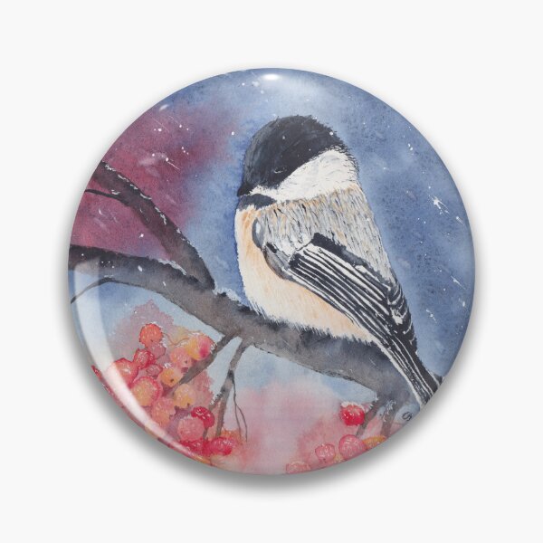 Item preview, Waiting out the Storm Chickadee in Snow designed and sold by The Elderberry Blossom.