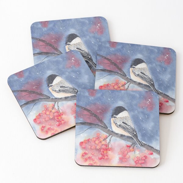 Item preview, Waiting out the Storm Chickadee in Snow designed and sold by The Elderberry Blossom.