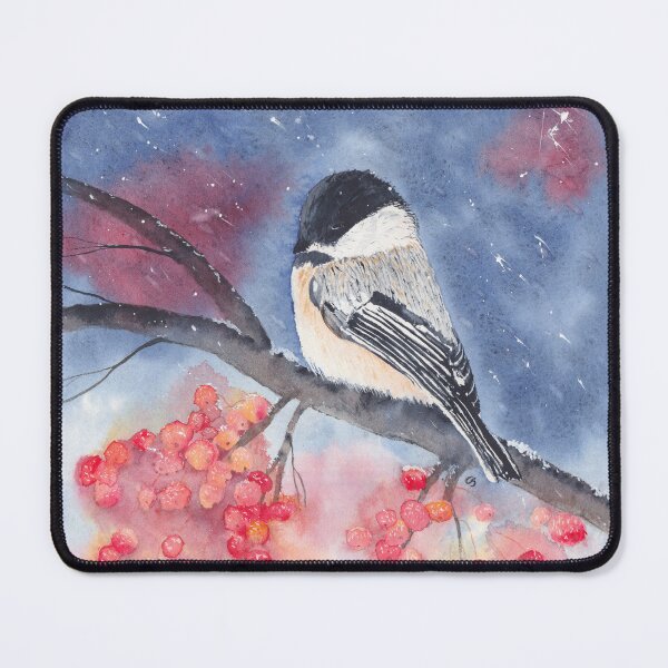 Item preview, Waiting out the Storm Chickadee in Snow designed and sold by The Elderberry Blossom.