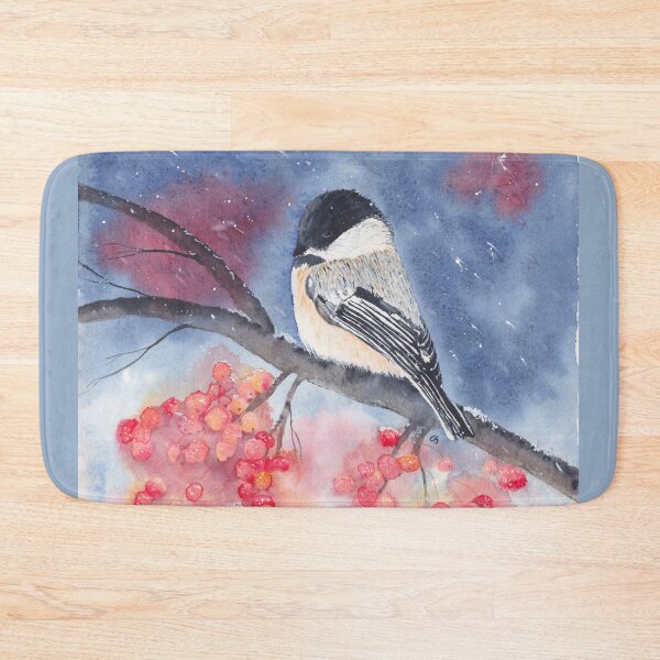 Item preview, Waiting out the Storm Chickadee in Snow designed and sold by The Elderberry Blossom.