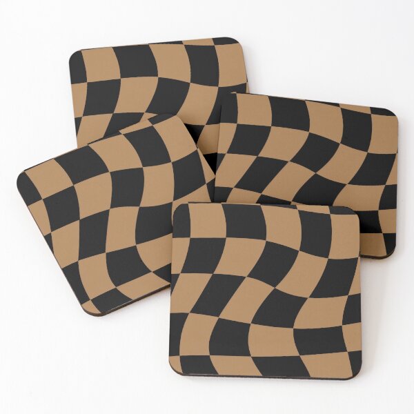Item preview, Brown and Black Warped Checker - Retro Geometric Shapes designed and sold by LiFFYSTYLE.