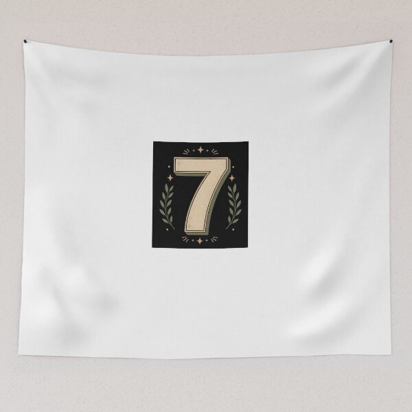Item preview, Retro Number Seven Botanical Design designed and sold by Kupeliemre.