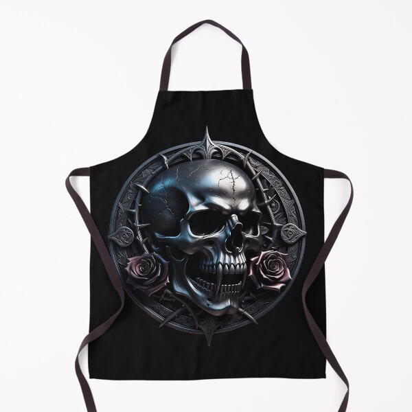 Item preview, Black Metal Skull with Roses and Thorns designed and sold by Bluesax.