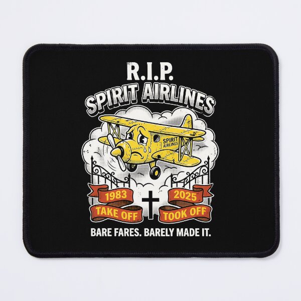 Item preview, R.I.P. Spirit Airlines Sad Yellow Biplane Retro Flight Joke Art designed and sold by graphixpolash.
