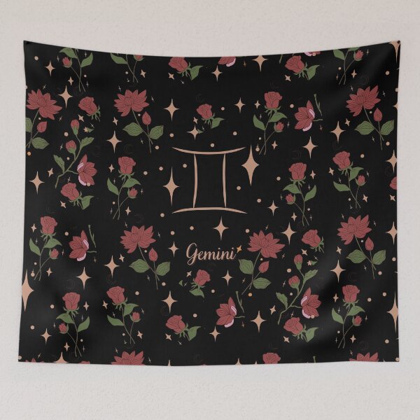Item preview, Gemini Sign - Aesthetic, Floral Design designed and sold by AtushaSpark.