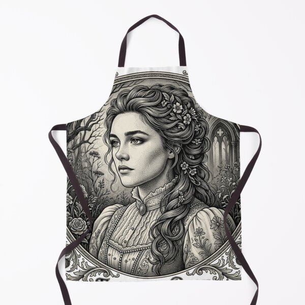 Item preview, Florence Pugh Victorian Engraving Dark Academia Portrait designed and sold by MAGICKEY2024.