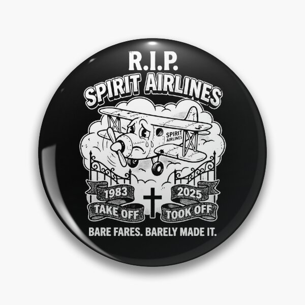 Artikelvorschau, Ruhe in Frieden, Spirit Airlines! Trauriges gelbes Doppeldecker-Retro-Flugzeug-Witz (schwarz-weiß) entworfen und verkauft von graphixpolash.