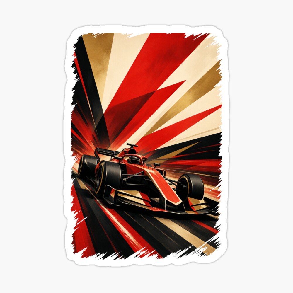 Red Grand Prix Racer: One Design, On Everything — Sticker
