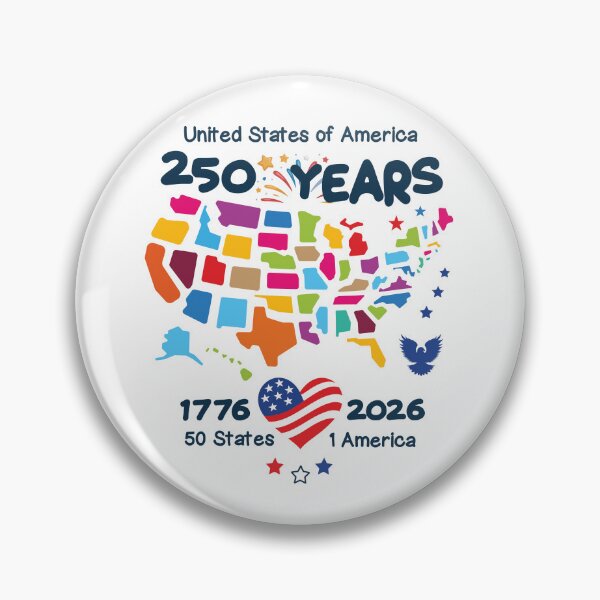 Item preview, United States 250th Birthday Map designed and sold by Uppercase Tees.