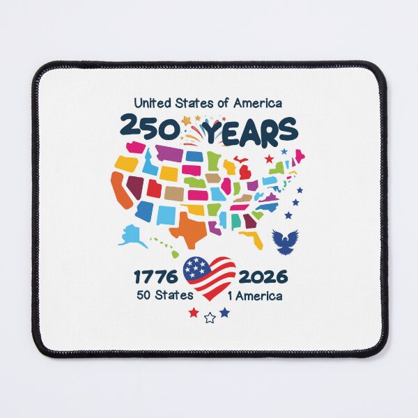 Item preview, United States 250th Birthday Map designed and sold by Uppercase Tees.