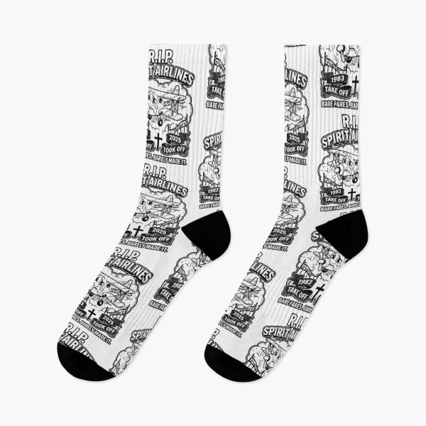 Item preview, R.I.P. Spirit Airlines Sad Yellow Biplane Retro Flight Joke black and white designed and sold by graphixpolash.