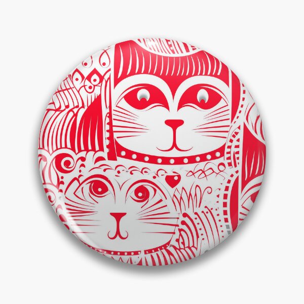 Item preview, Cute Stylized Cat Designs In Red And White  designed and sold by DEC02.