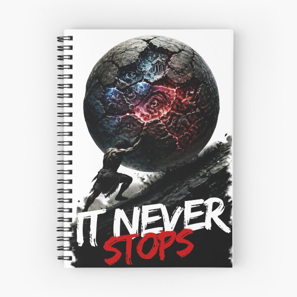 Item preview, It Never Stops – Dark Sisyphus Mythology Overthinking Design designed and sold by ArtisElec.