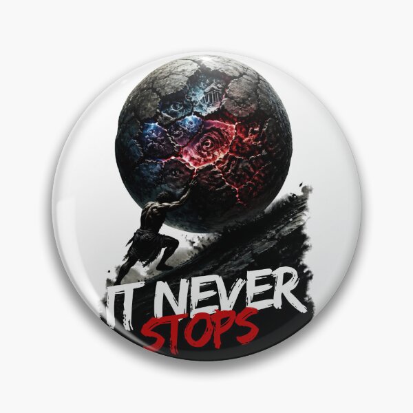 Item preview, It Never Stops – Dark Sisyphus Mythology Overthinking Design designed and sold by ArtisElec.