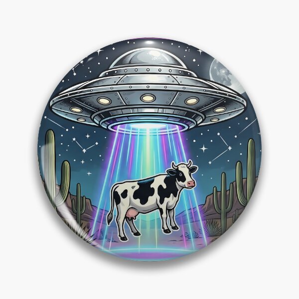 Item preview, Funny Alien Abduction Cow Roswell 1947 Cartoon designed and sold by X-Alien-Labs.