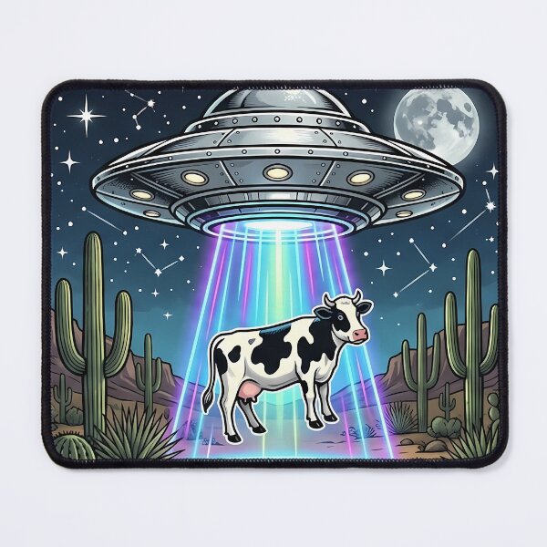 Item preview, Funny Alien Abduction Cow Roswell 1947 Cartoon designed and sold by X-Alien-Labs.