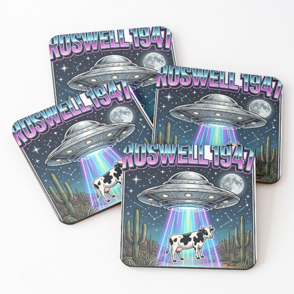 Item preview, Funny Alien Abduction Cow Roswell 1947 Cartoon designed and sold by X-Alien-Labs.