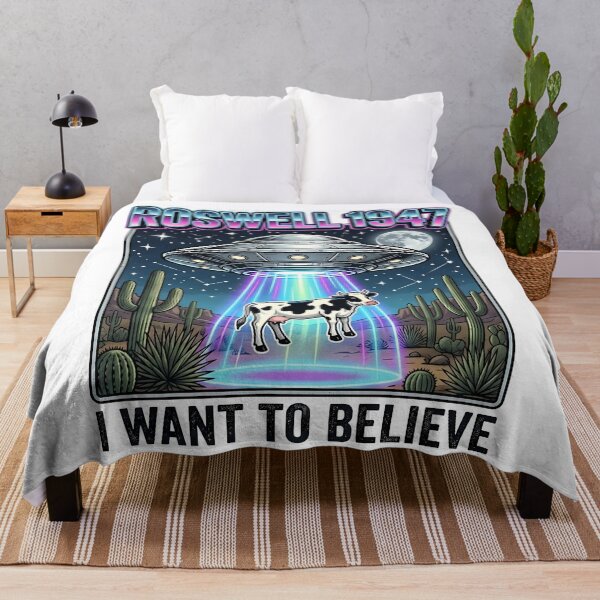 Item preview, Funny Alien Abduction Cow Roswell 1947 Cartoon designed and sold by X-Alien-Labs.