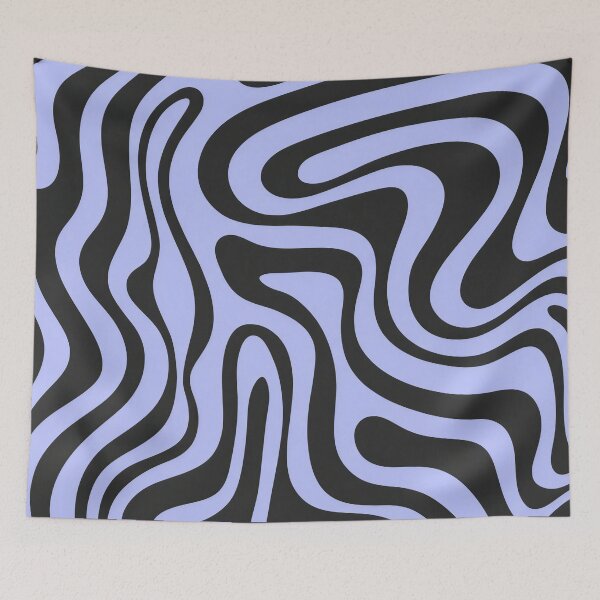 Item preview, Pastel Blue Wavy Pattern - Retro 70s Liquid Swirl designed and sold by LiFFYSTYLE.