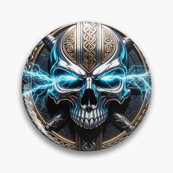Item preview, Viking Crest Skull Lightning Bolt designed and sold by Bluesax.