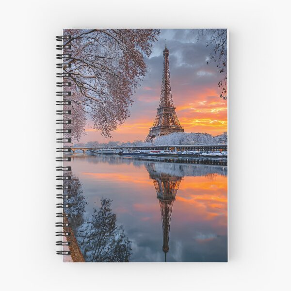 Item preview, Stunning Winter Sunset Over the Eiffel Tower designed and sold by Artessie.