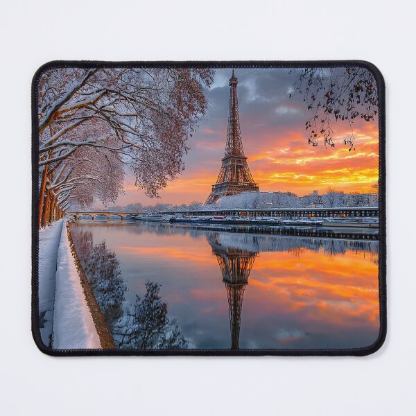 Item preview, Stunning Winter Sunset Over the Eiffel Tower designed and sold by Artessie.