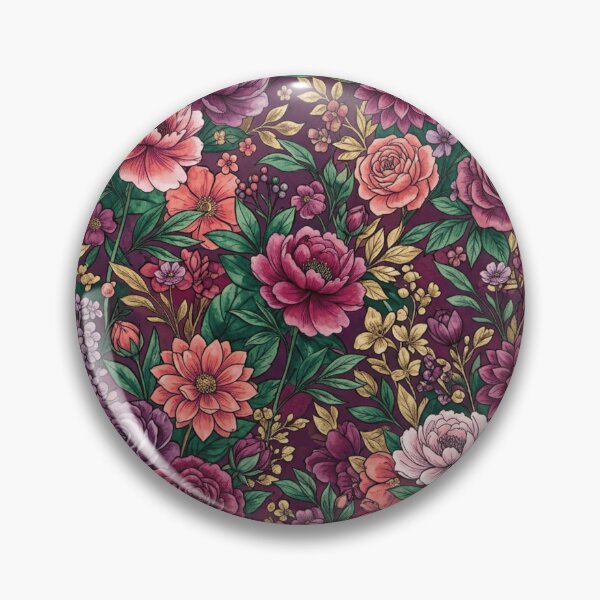 Artikelvorschau, Dichtes maximalistisches Aquarell-Blumenmuster in Juwelentönen entworfen und verkauft von Inkworksbyshery.