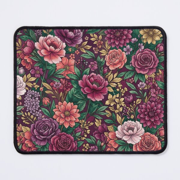 Item preview, Dense Maximalist Watercolor Floral Jewel Tone Pattern designed and sold by Inkworksbyshery.