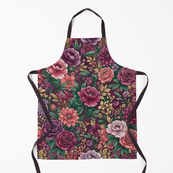 Item preview,  Dense Maximalist Watercolor Floral Jewel Tone Pattern designed and sold by Inkworksbyshery.