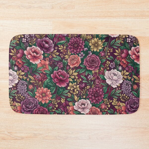 Item preview,  Dense Maximalist Watercolor Floral Jewel Tone Pattern designed and sold by Inkworksbyshery.