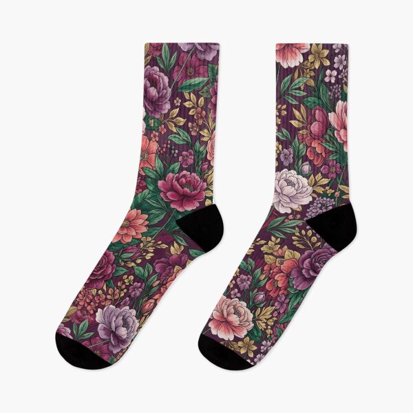 Item preview,  Dense Maximalist Watercolor Floral Jewel Tone Pattern designed and sold by Inkworksbyshery.