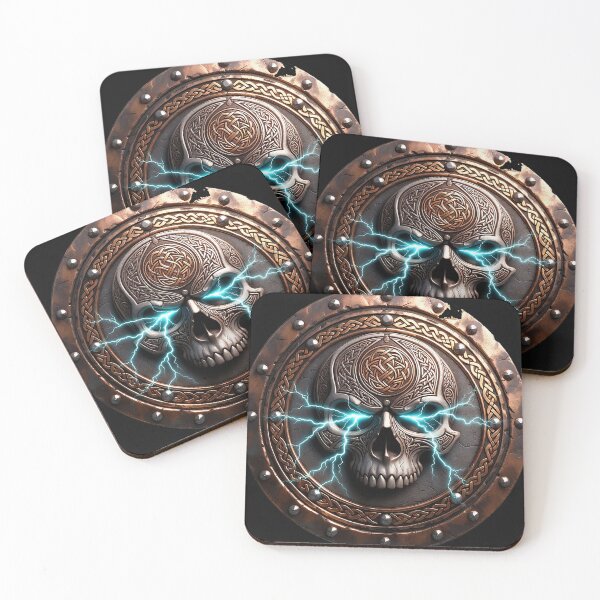 Item preview, Viking Shield Skull Lightning designed and sold by Bluesax.